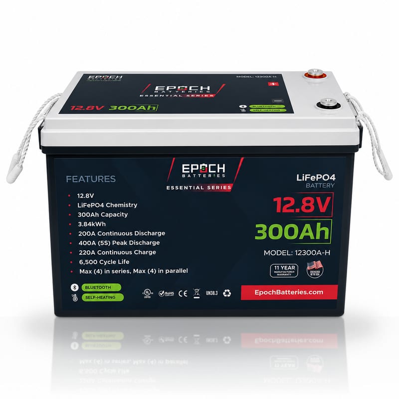 EPOCH 12V 300Ah Essential Series LiFePO4 Battery (1 of 5)