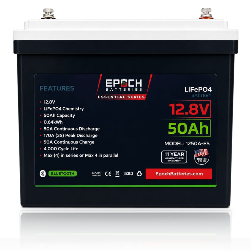 EPOCH 12V 50Ah Essential Series LiFePO4 Battery (1 of 3)