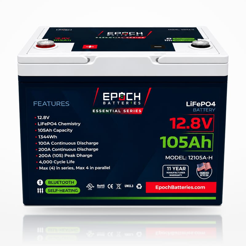 EPOCH 12V 105Ah Essential Series LiFePO4 Battery (1 of 3)