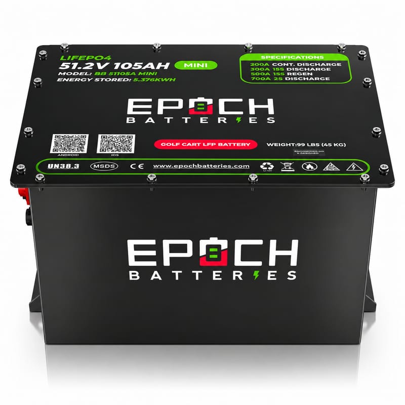 EPOCH 48V 105Ah MINI Golf Cart Battery Complete Kit - Lithium (LiFePO4) (1 of 6)