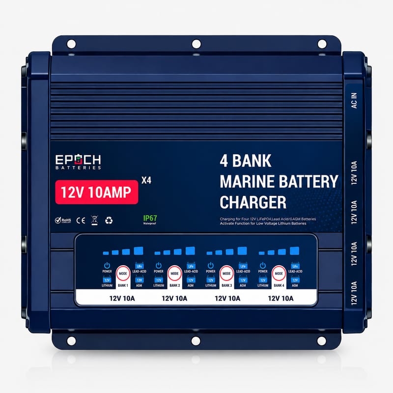 EPOCH 4-Bank 12V Marine Battery Charger | 10A Per Bank (1 of 6)