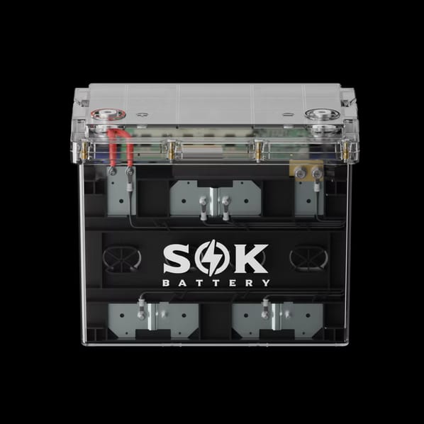 SOK 12V 100Ah LiFePO4 Battery - clear plastic case, Group 24 (1 of 3)