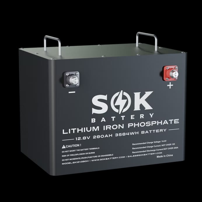 SOK 12V 280Ah LiFePO4 Battery - aluminium box, Bluetooth, heater (1 of 2)