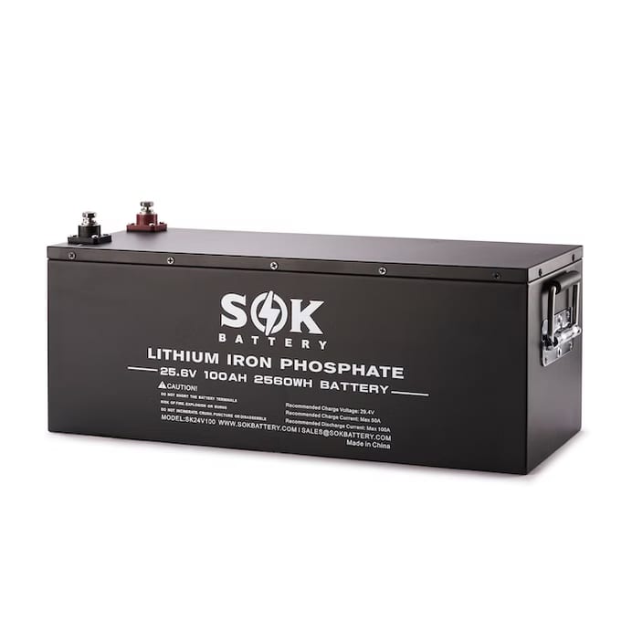SOK 24V 100Ah LiFePO4 Battery - metal box, Bluetooth (1 of 2)