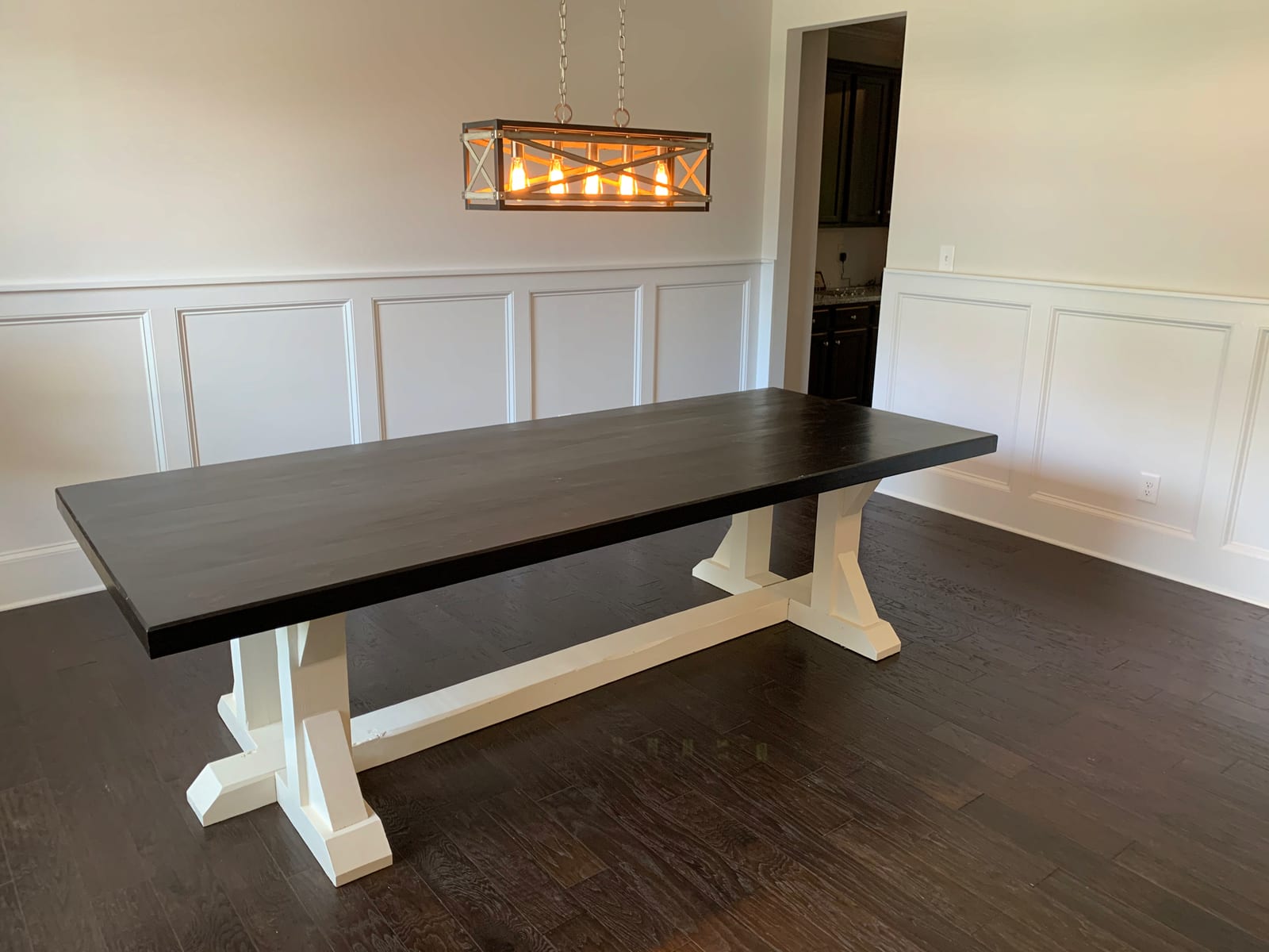 Handcrafted Solid Wood Farmhouse Trestle Table